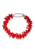 Dries Van Noten Coral Bead-embroidered Necklace - Red - One Size