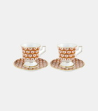 La DoubleJ Cubi Oro set of 2 espresso cups and saucers
