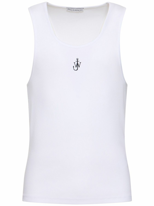 Photo: JW ANDERSON Logo Embroidery Stretch Cotton Tank Top