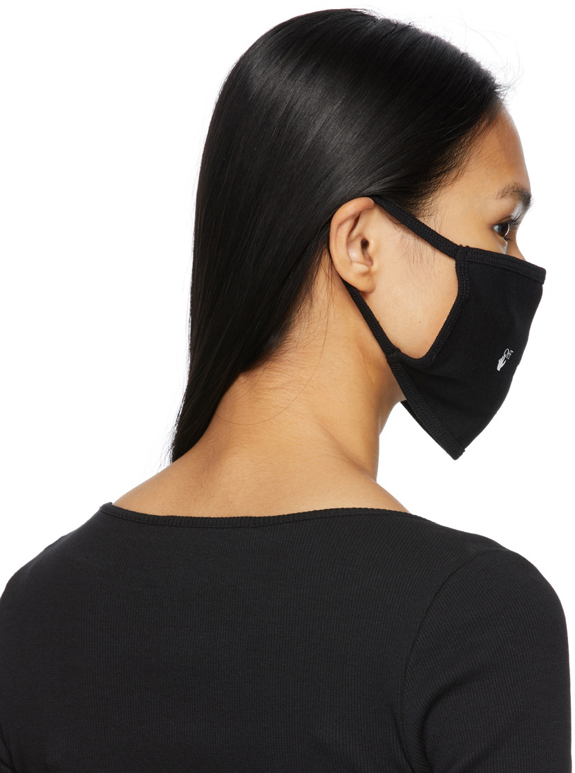 Off-White Black Cotton Facemask main image 1