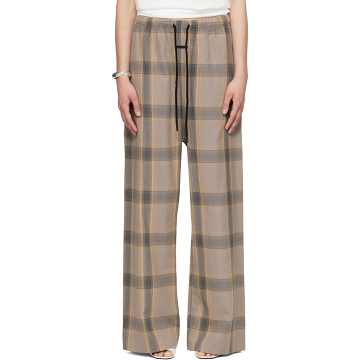 Photo: Fear of God ESSENTIALS Taupe Flannel Lounge Pants