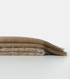 The House of Lyria Rovere fringed wool and linen-blend blanket