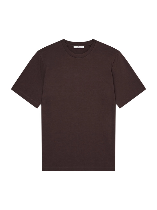Photo: Mr P. - Silk and Cotton-Blend T-Shirt - Brown