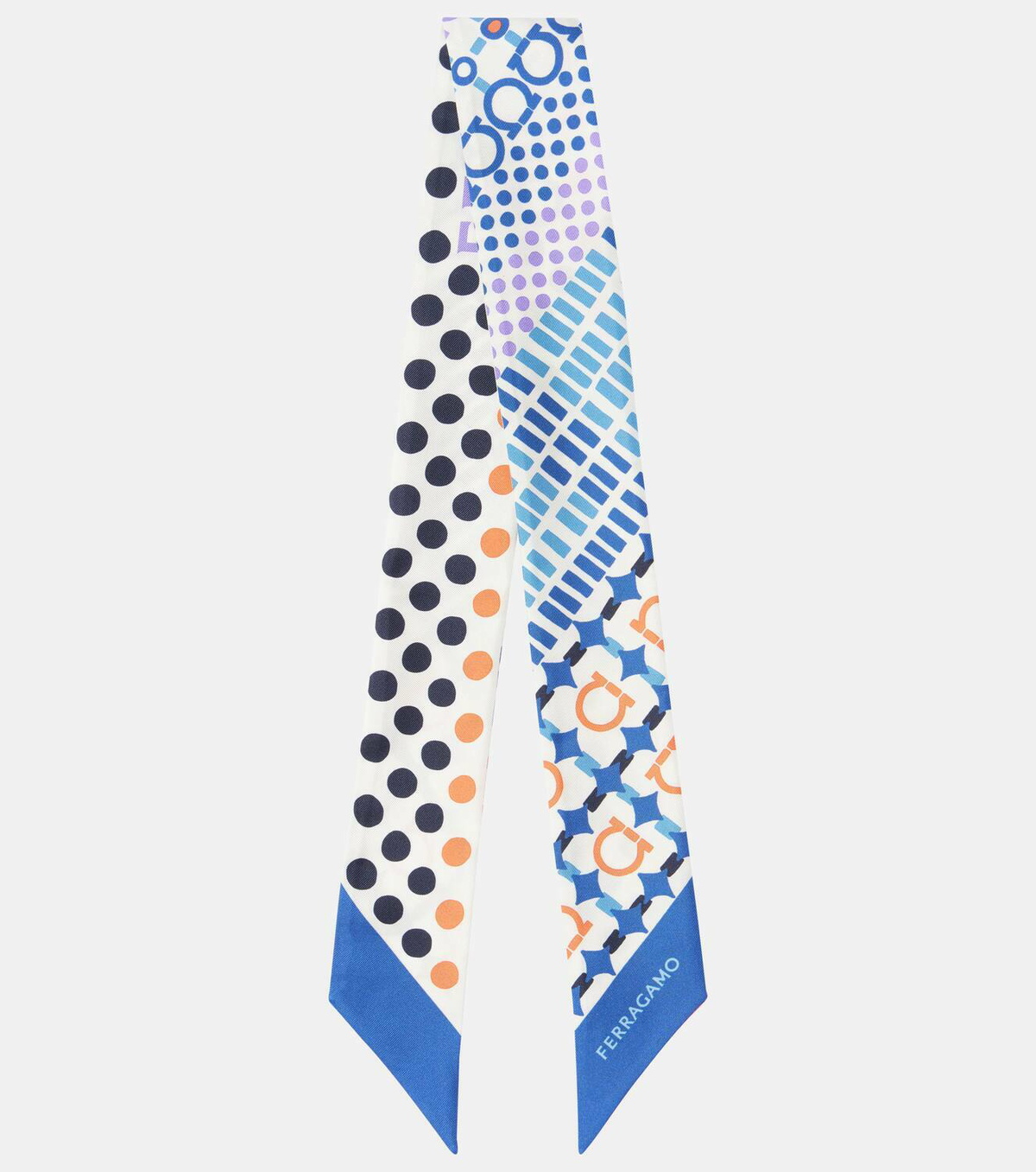 Ferragamo Gancini printed silk twill scarf