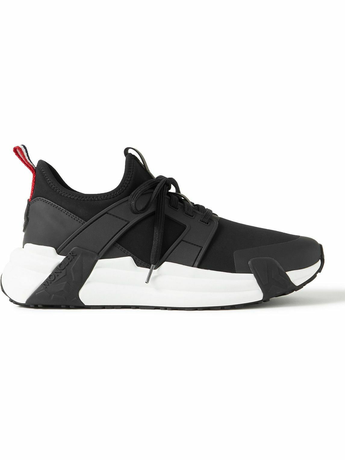 Moncler - Lunarove Rubber and Leather-Trimmed Neoprene Sneakers - Black