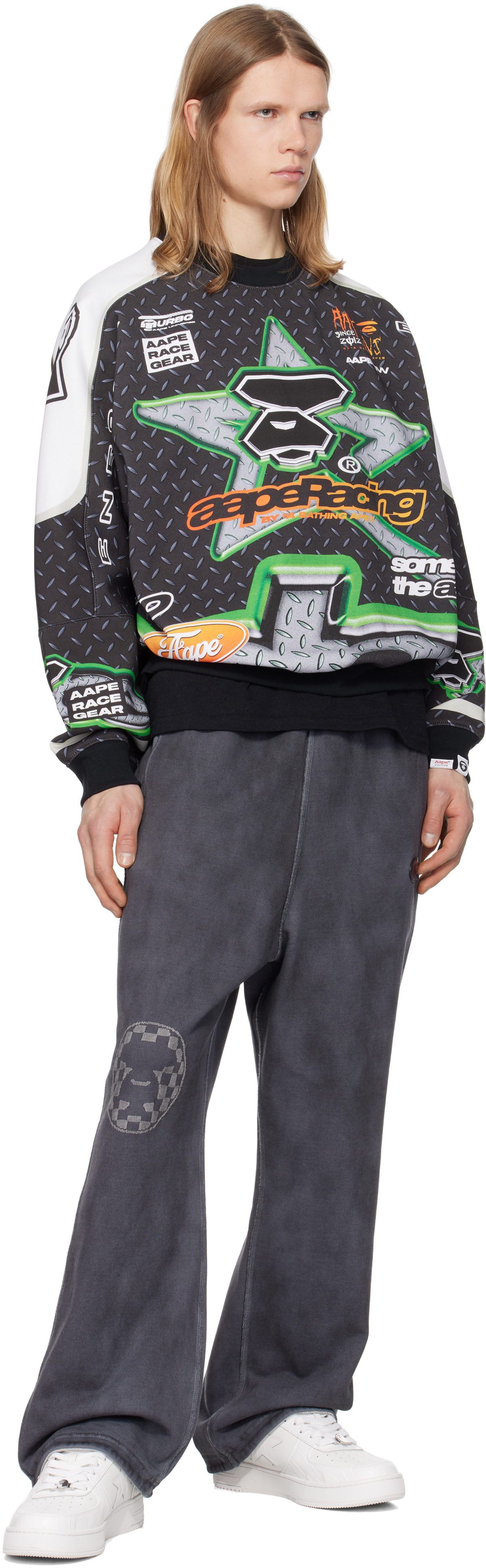 AAPE by A Bathing Ape Multicolor AAPE Main Crewneck Sweatshirt