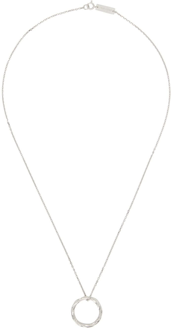 ネックレス・ペンダント MAISON MARGIELA 925 SILVER NECKLACE Maison Margiela Silver Twisted Pendant Necklace Maison Margiela