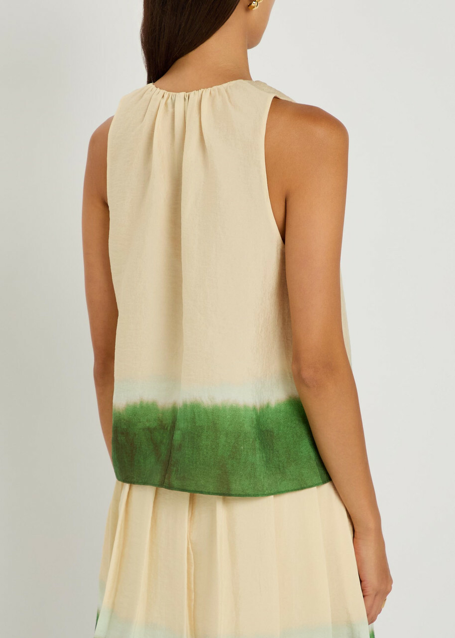 Vince Dip-dye Woven top Cream