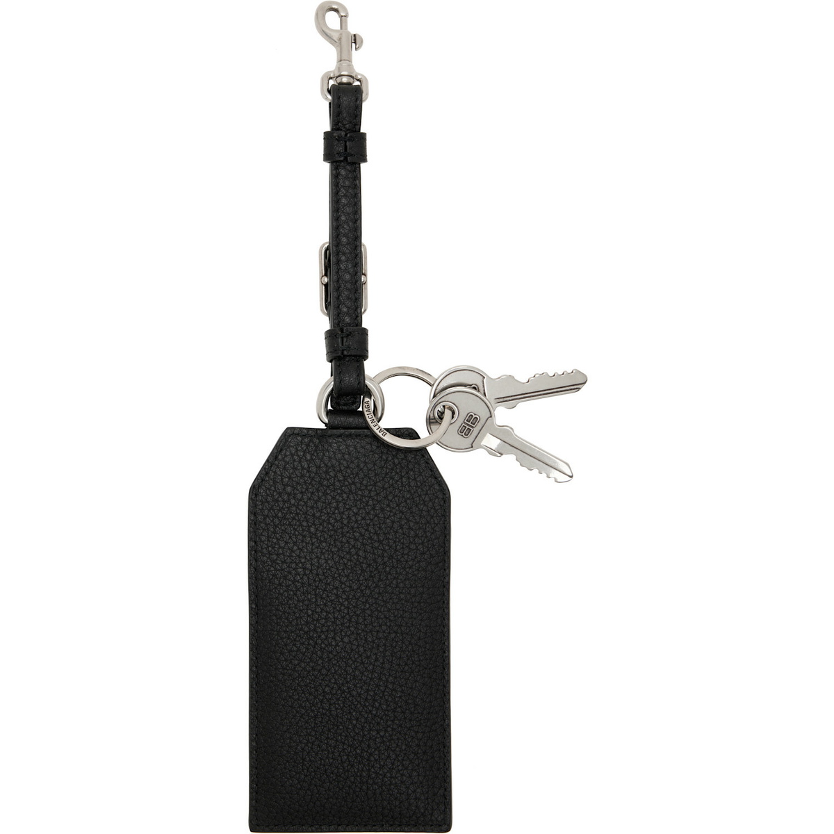 Balenciaga Black Credit Charm Card Holder Keychain