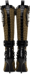 Balenciaga Beige & Black Essex 110mm Tall Boots