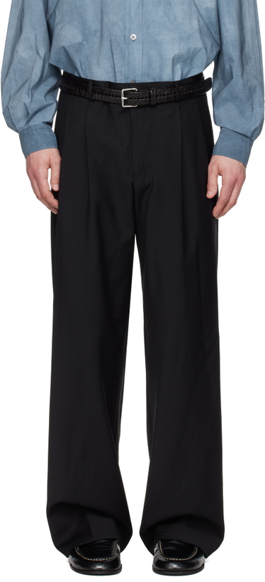 Photo: Sunflower Black Wide Pleated Trousers