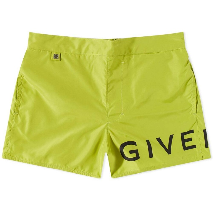 Photo: Givenchy Men's Logo Swim Short in Apple Green