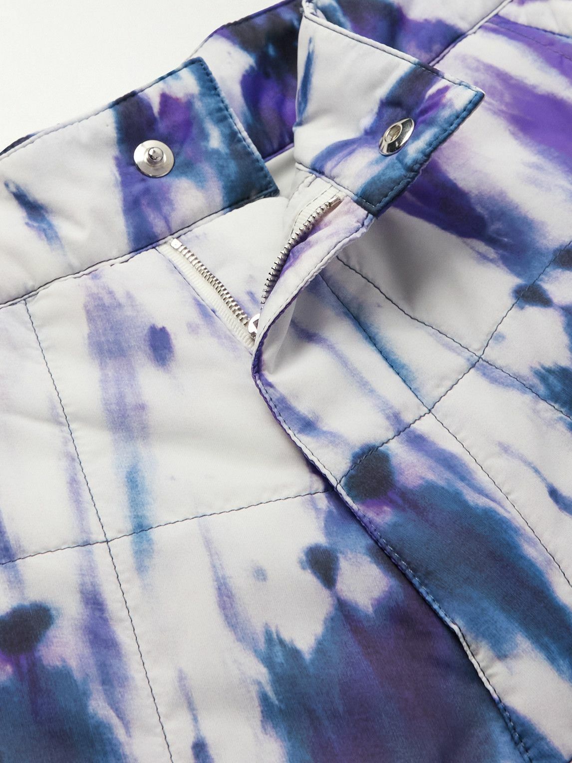 AMIRI - Flared Tie-Dyed Quilted Shell Cargo Trousers - Purple