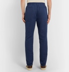 Brunello Cucinelli - Slim-Fit Linen and Cotton-Blend Drawstring Trousers - Blue