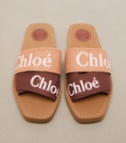 Chloé Woody canvas slides