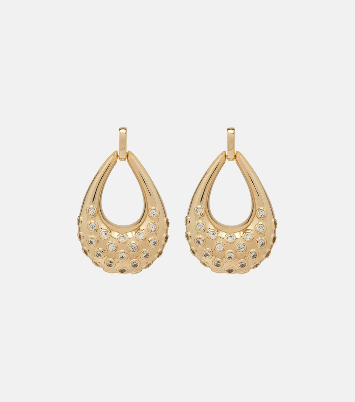 Self-Portrait Crystal-embellished hoop earrings
