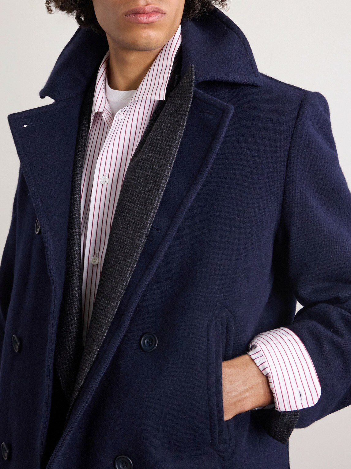 Anderson & Sheppard - Double-Breasted Wool and Cashmere Peacoat - Blue