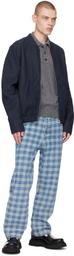 AMI Alexandre Mattiussi Navy Zipped Bomber Jacket