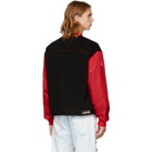 Opening Ceremony Reversible Black and Red Denim Plaid Bomber Jacket