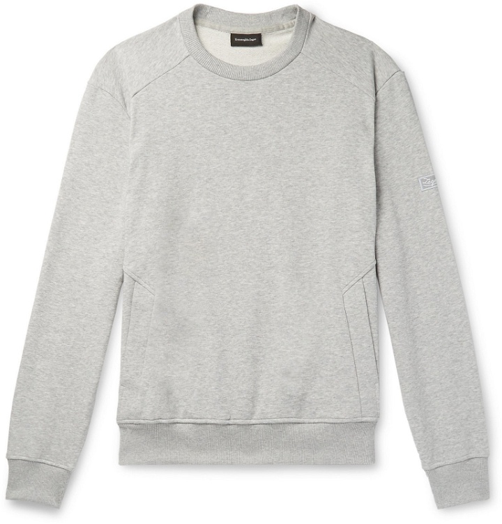 Photo: Ermenegildo Zegna - Mélange Loopback Cotton-Blend Jersey Sweatshirt - Gray