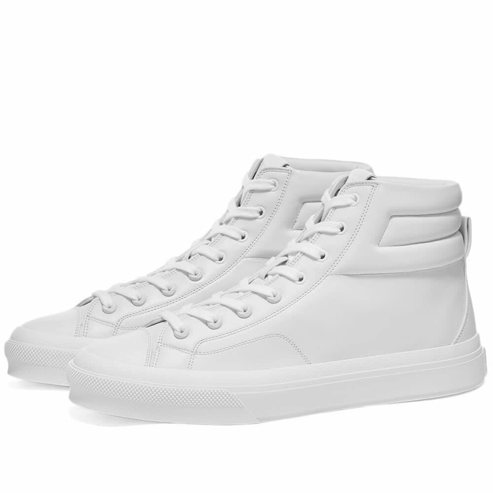 Photo: Givenchy Men's Leather City High Top Sneakers in White