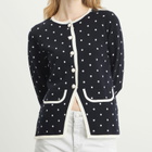 RIXO Women's Mirja Sport Cardigan in Jacquard Navy/Coral