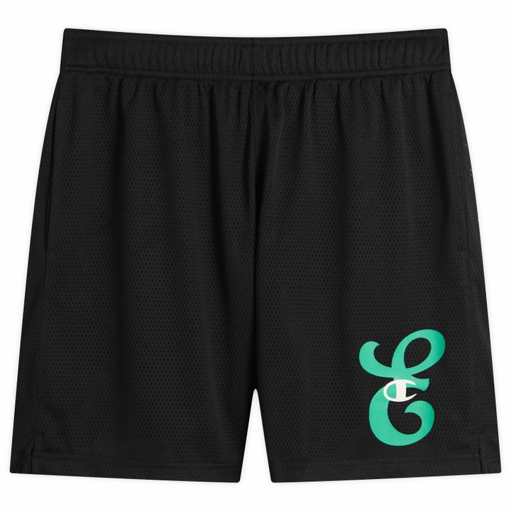 Photo: Champion for E by END. Mesh Shorts 'Emerald' in Black