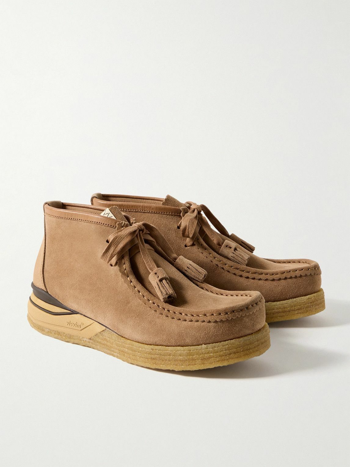 Visvim - Beuys Trekker-Folk Leather-Trimmed Suede Desert