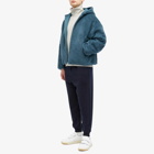Pangaia Recycled Wool Fleece Reversible Bomber Jacket in Storm Blue