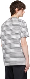 Thom Browne Gray Striped T-Shirt