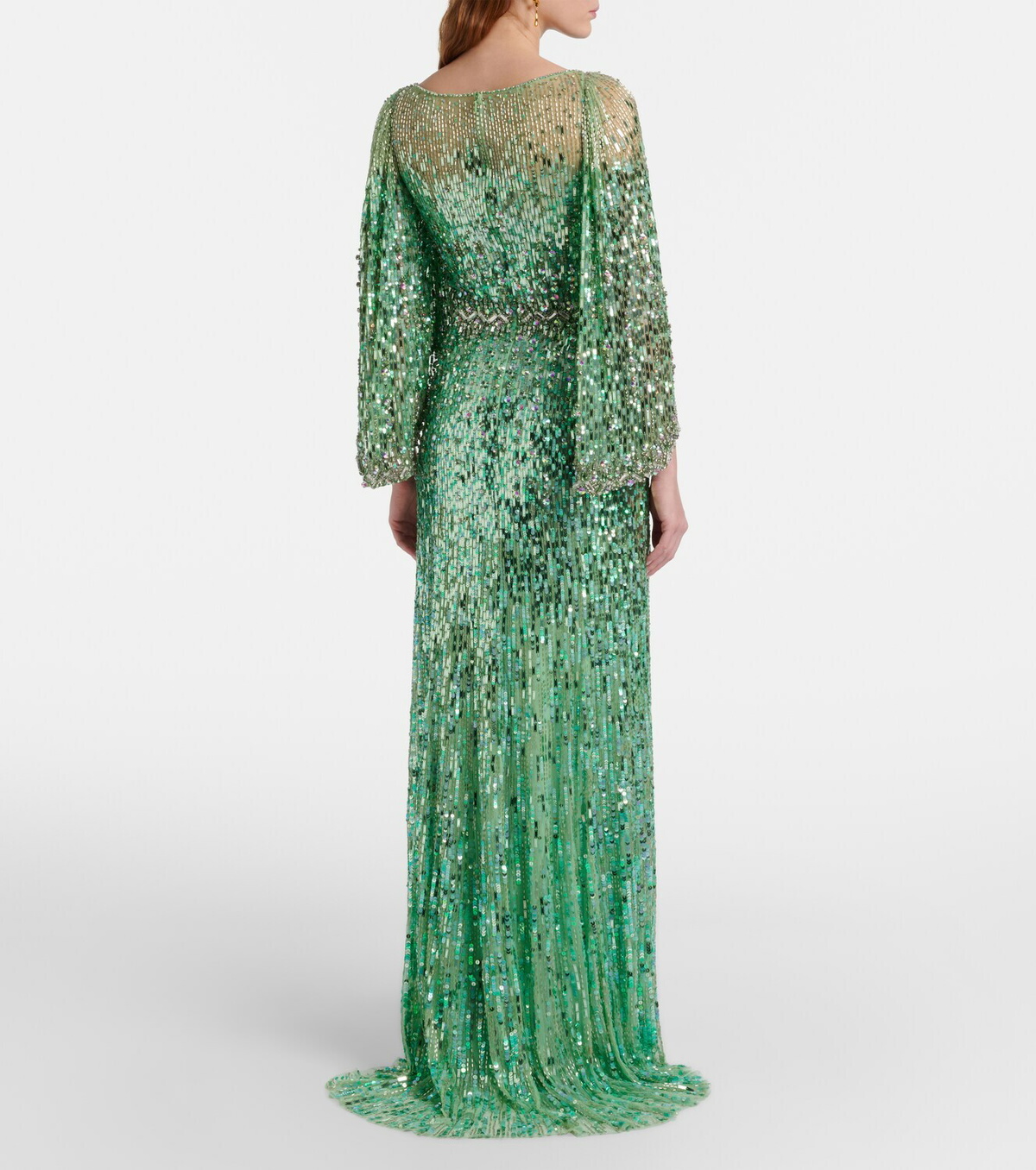 Jenny Packham Ines embellished sequined gown