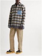 Acne Studios - Fringed Denim-Trimmed Checked Wool Shirt Jacket - Multi
