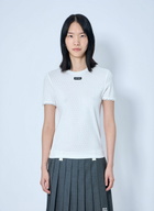Miu Miu Lace-Trim Logo-Patch T-shirt