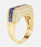 Rainbow K Empress 18kt gold ring with diamonds and sapphires