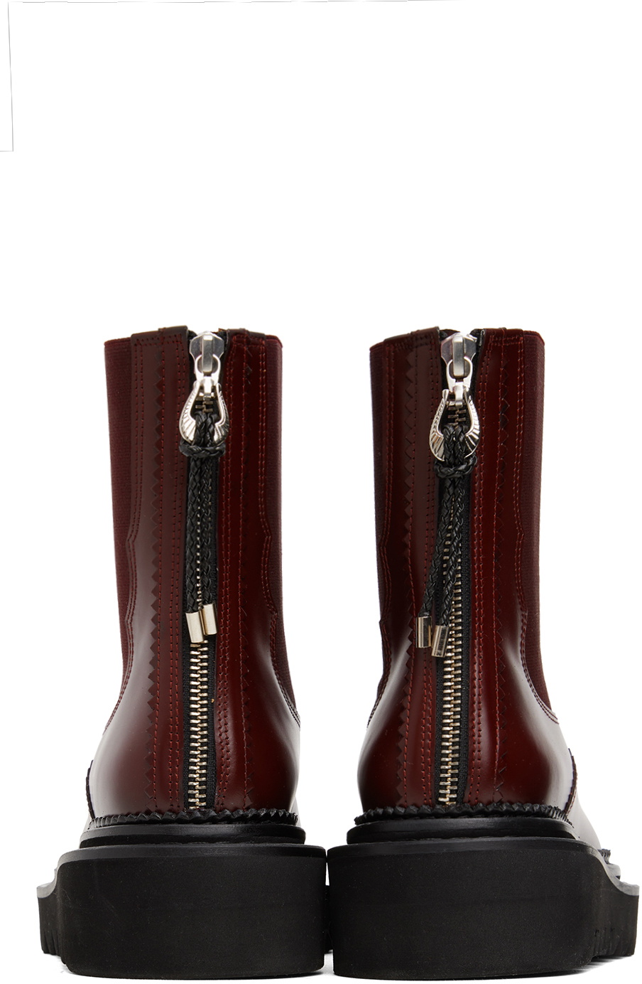 Toga Pulla Burgundy Side Gore Metal Boots Toga Pulla