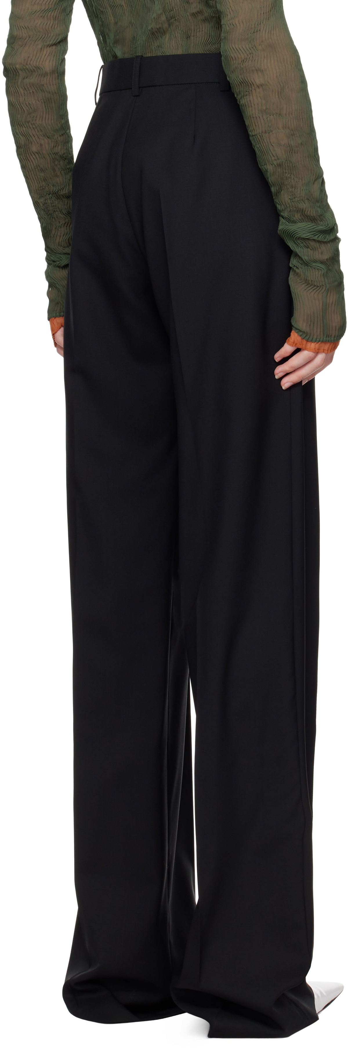 MARIE ADAM-LEENAERDT Black Classic Wool Trousers