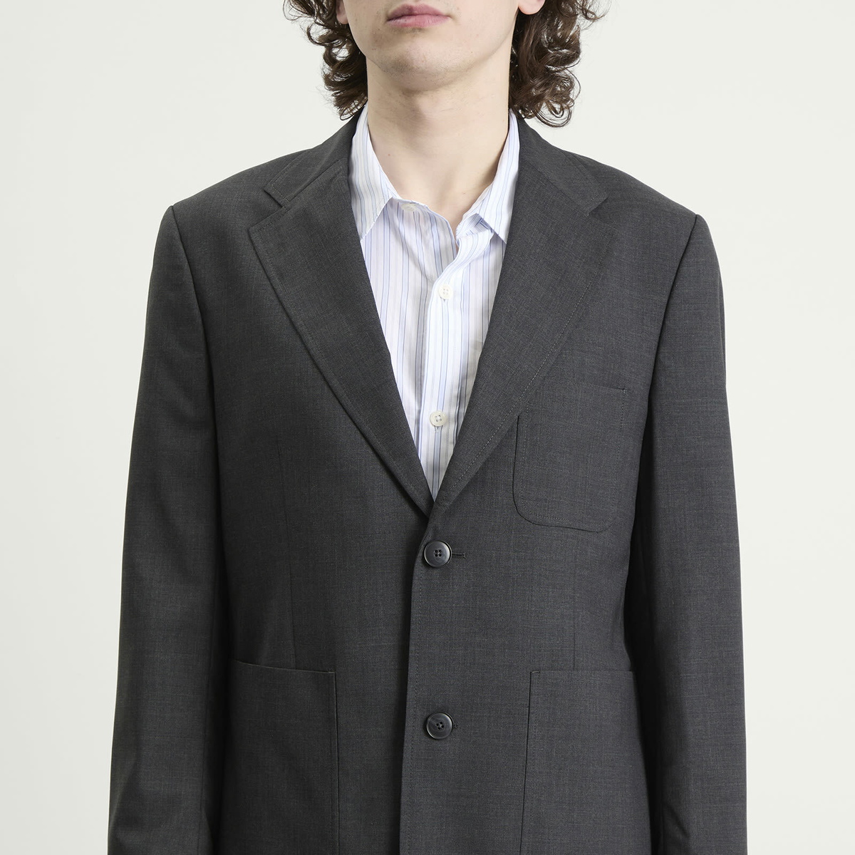 mfpen Men's Wool Patch Pocket Blazer in Grey