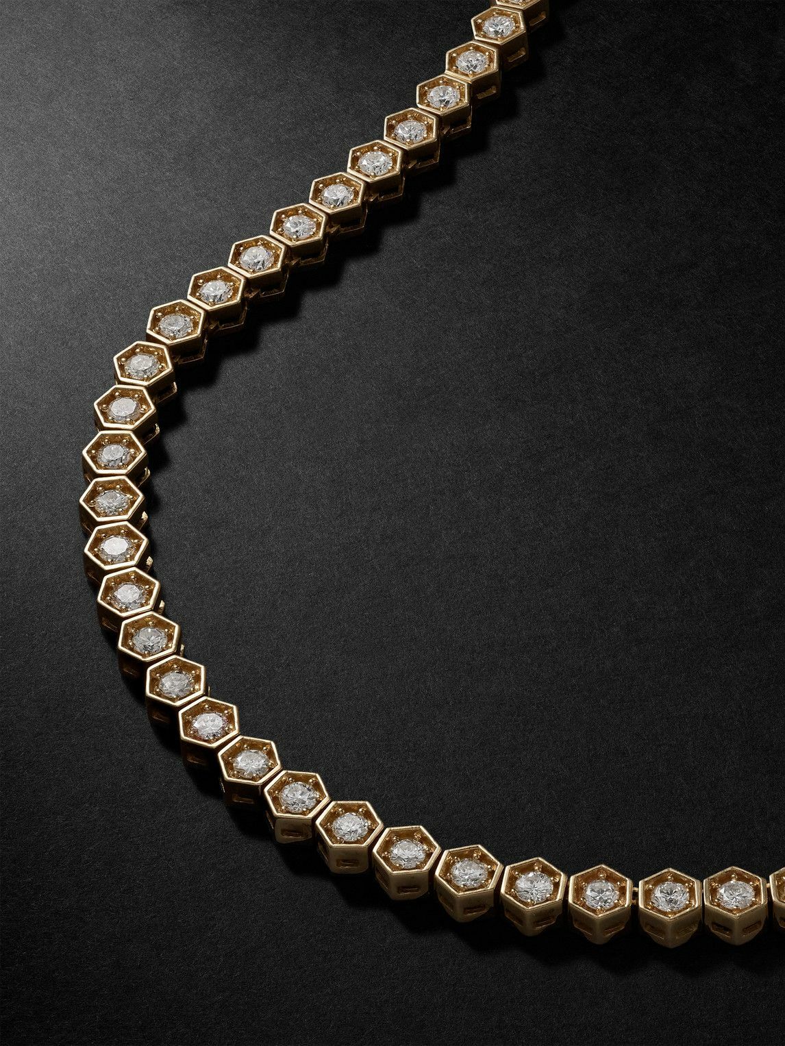 KOLOURS JEWELRY - Hexagon XXXLarge 18-Karat Gold Diamond Necklace
