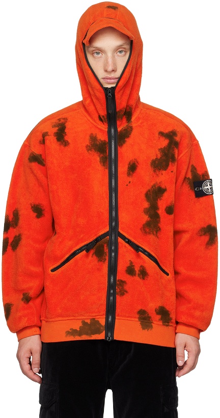 Photo: Stone Island Orange Garment-Dyed Hoodie