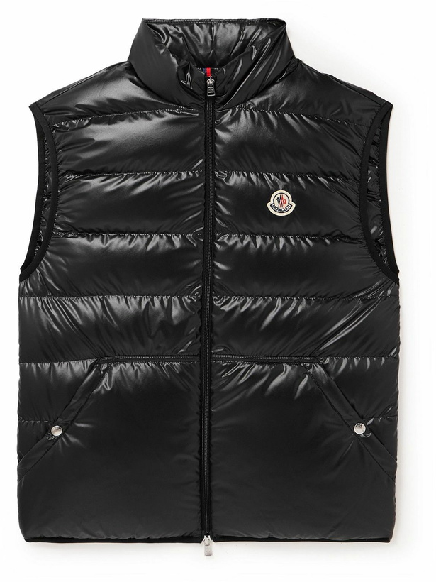 Photo: Moncler - Aube Slim-Fit Logo-Appliquéd Quilted Shell Down Gilet - Black