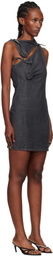 Coperni Gray Flower Denim Minidress