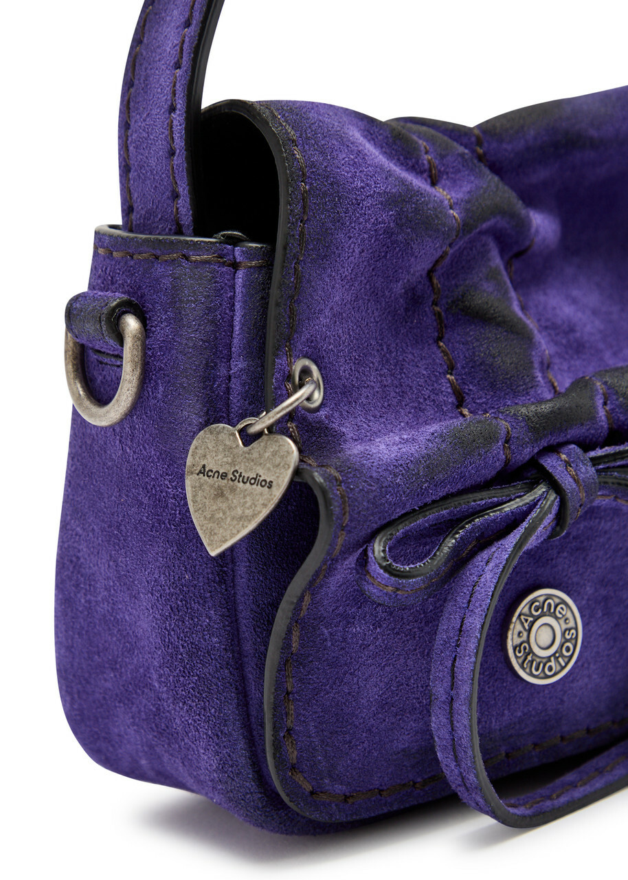Acne Studios Multipocket Micro Distressed Suede top Handle bag - Violet - One Size