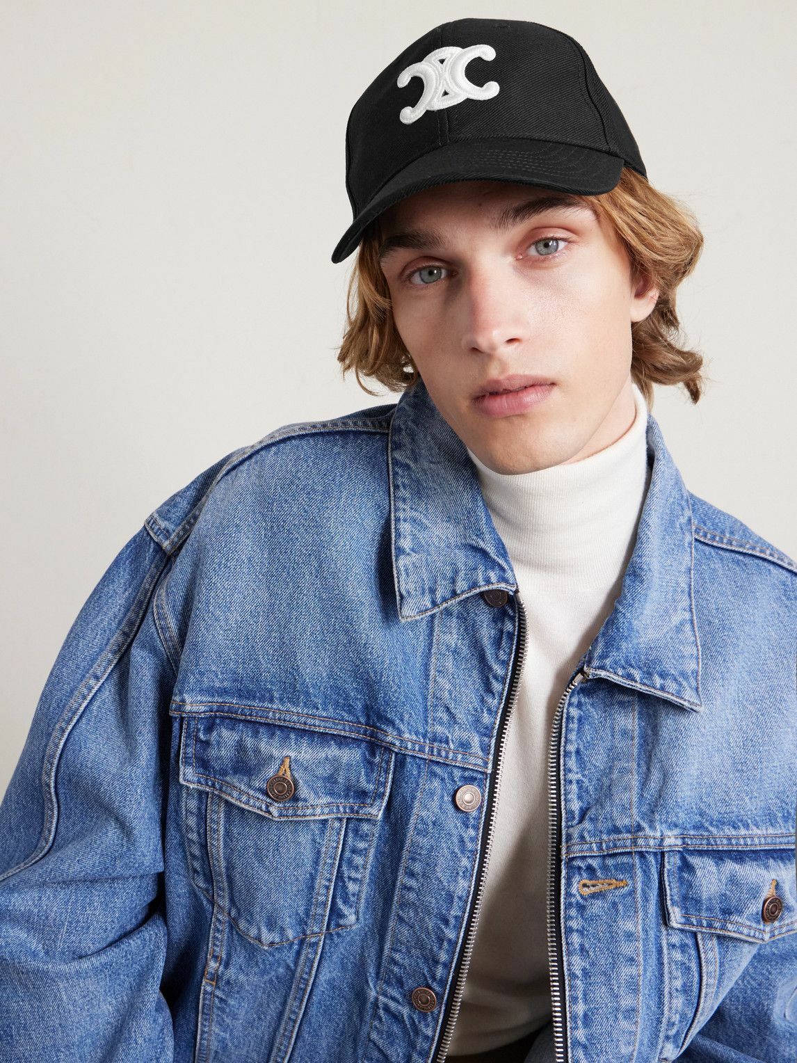 CELINE - Logo-Appliquéd Wool-Twill Baseball Cap - Black