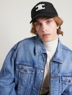 CELINE - Logo-Appliquéd Wool-Twill Baseball Cap - Black