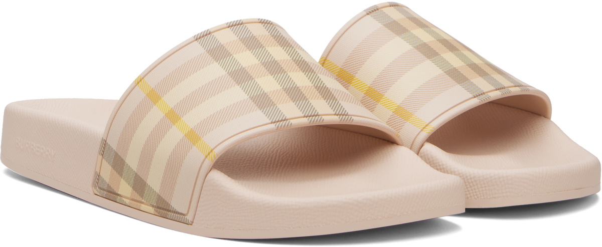 Burberry Pink Check Slides