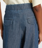 Jil Sander Cotton chambray wide-leg pants