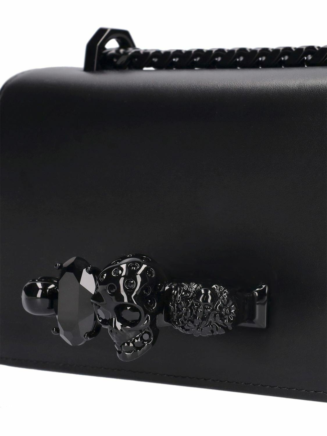 ALEXANDER MCQUEEN - Mini Jewelled Satchel Leather Bag