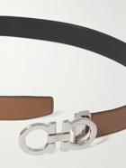 Salvatore Ferragamo - 3.5cm Reversible Full-Grain Leather Belt - Brown