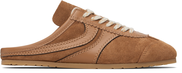 Photo: Dries Van Noten Tan Suede Sneaker Mule Loafers