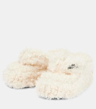 Coperni Faux shearling platform thong sandals